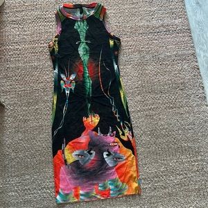 Skims summer mesh obsidian print short dress - never worn